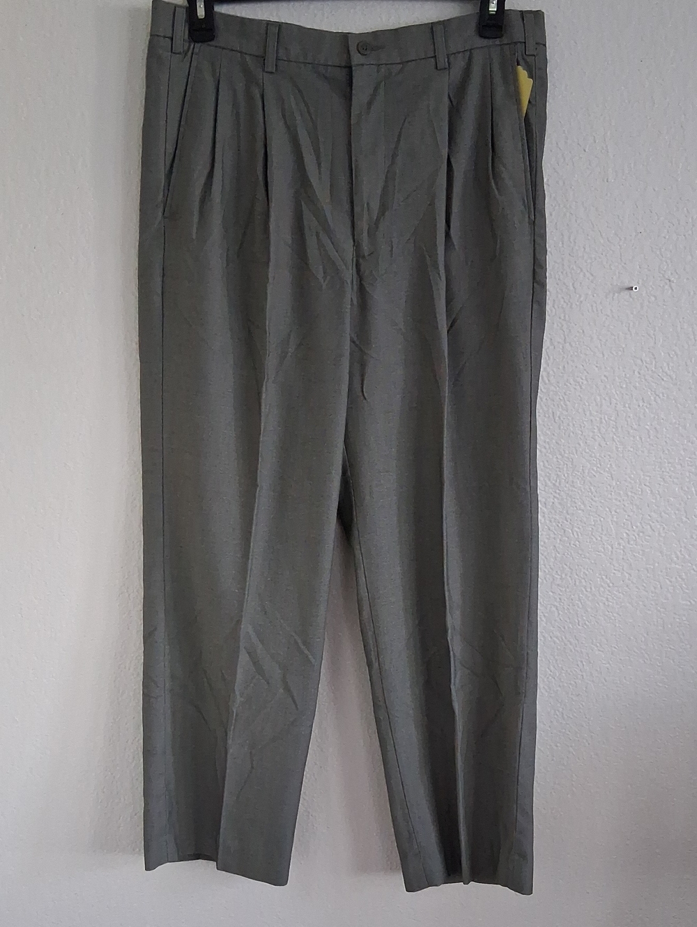 Oleg Cassini Gray Pleated Men's Dress Trousers
